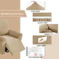 thumbnail image 4 of JIATER Recliner Chair Covers Stretch Velvet Recliner Slipcover with Pockets,24"-33",Camel, 4 of 8