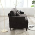 thumbnail image 4 of 68" Sectional Couch, Mid-Century Modern Love Seat, Comfy Oversized 2 Seat Couch for Living Room, 500LBS Weight Capacity, Black, 4 of 9