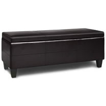 Trent Home 48" Faux Leather Rectangle Storage Ottoman Bench Tanners Brown