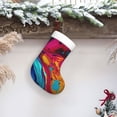 thumbnail image 6 of Yiaed Colorful Abstract Swirls Print Christmas Stockings, Christmas Stockings Hanging Ornaments, Christmas Stockings for Family Christmas Holiday Decorations, 6 of 7