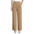 thumbnail image 2 of GILIGEGE Women Senior Ladies Over 50 Soft Silky Flowy Breathable Stretch Fabric High Waist Elastic Waistband Pull On Loose Fit Wide Leg Flared Straight Leg Solid All Season Casual Trousers Khaki, 2 of 8