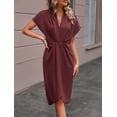 thumbnail image 2 of EASYBRAUS Women V Neck Sleeveless A Line Midi Dress Solid Color Spring Summer 2024 Elegant Casual S-XL, 2 of 5