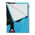 thumbnail image 2 of Kawaii Soft Flannel Fleece Blanket, Kawaii Style Hanging Fat Cat Body with Paws and Round Kitten Pet Face Cartoon, Cozy Plush for Indoor and Outdoor Use, 50" x 70", Black Pink Blue, by Ambesonne, 2 of 5