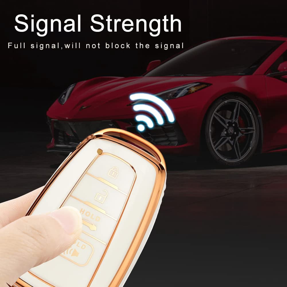 for Toyota Key Fob Cover, for Camry RAV4 Highlander Avalon C-HR Prius Corolla GT86 Key fob case Premium Soft TPU Full Cover Protection Smart Key Holder