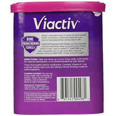 VIACTIV Calcium +D Supplement Soft Chews, Caramel 100 ea