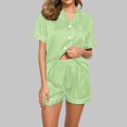 thumbnail image 2 of Diufon Womens Pajamas 2 Pc Lapel Button Short Sleeve Tops with Pockets Elastic Waist Shorts Lounge Set, 2 of 4