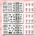 thumbnail image 3 of Juego de 3 placas de estampado de uñas con textura floral, 61 diseños de hojas y flores, decoración para uñas, plantillas para uñas, placas de acero inoxidable con imágenes para uñas., 3 of 7