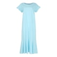 thumbnail image 5 of Delconic Women’s Short Sleeve Loose Fit Midi Dress with Crew Neck and Side Pockets Suitable for Casual and Everyday Wear Blue M, 5 of 6