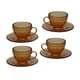 thumbnail image 1 of Juego de 4 tazas de té en miniatura para casa de muñecas, vajilla pequeña, comida, adorno, modelo Marrón, 1 of 9