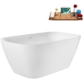 thumbnail image 2 of 63" Streamline G-75-298-BGL Soaking Glossy White Freestanding Tub and Tray With Internal Drain in Brushed Gold, 2 of 8
