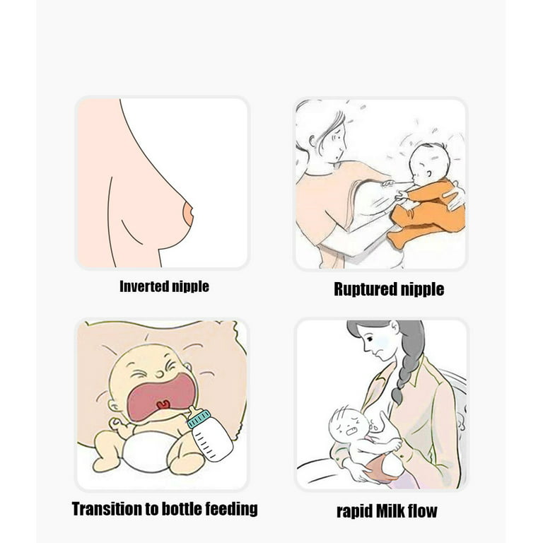 Nipple Shields For Nursing Newborn,breastfeeding Contact Nippleshield For  Latch Difficulties Or Flatinverted Nipples,soft Silicone With Travel Carryi
