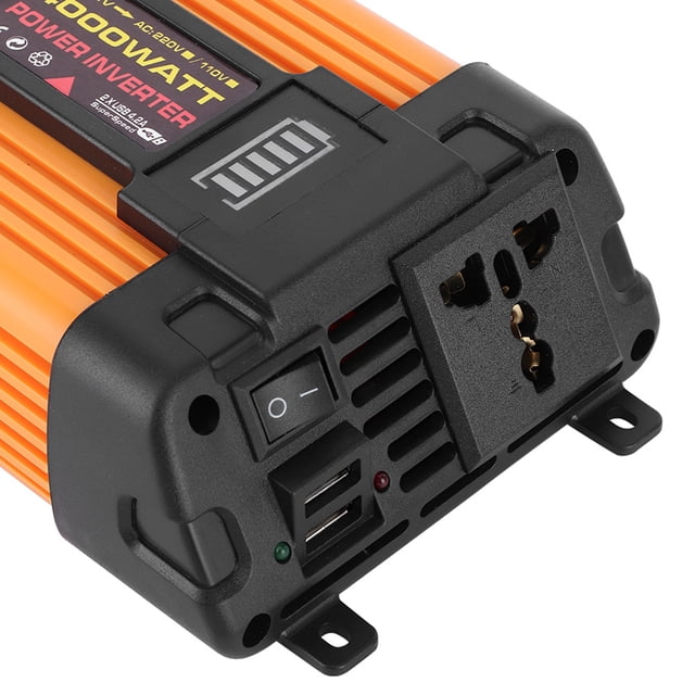 Inversor De Corriente Para Automóvil, Inversor Para Automóvil De 4000 W Con Puertos USB Duales Y Salida De CA Para Vehículos Con Salida De Potencia De 12 V