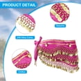 thumbnail image 3 of Uxcell Women's Belly Dance Hip Scarf with Sequins Triangle Wrap Skirts Waist Chain for Party Costume Performance Rose Pink, 3 of 7