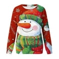 thumbnail image 4 of asdoklhq Christmas Ugly Christmas Sweater Women Christmas Fashion Casual Printed Round Neck Loose Long Sleeve Capless Sweatshirt Top Red XL, 4 of 4