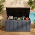 thumbnail image 7 of Dextrus Outdoor Waterproof 120 Gallon Resin Deck Box, Dark Brown, 7 of 7