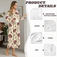 thumbnail image 6 of Tutolipy Dachshund Printed Nightgowns for Women Dog Paw Printed Loungewear V Neck Sleepwear Long Sleeve Nightshirts for Fall Winter, 4XL, 6 of 7