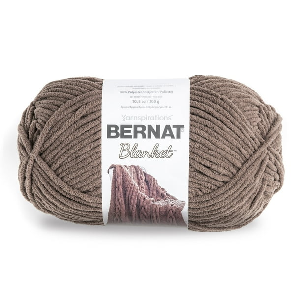 Bernat Taupe Blanket Chenille Yarn, 5.3 ounces, 108 yards
