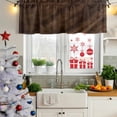 thumbnail image 5 of 2 Pack Rustic Wood Valances for Windows Bedroom Living Room Window Treatments, Brown Wooden Planks Farmhouse Vintage Rod Pocket Valance Drapes Short Kitchen Curtains Over Sink 42"x12", 5 of 8