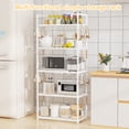 thumbnail image 6 of Qiyester 5 Tier Storage Shelves Adjustable Storage Shelf Heavy Duty Standing Shelf 66 Lbs Capacity for Kitchen Pantry Closet Bathroom Laundry Garage, White, 6 of 8