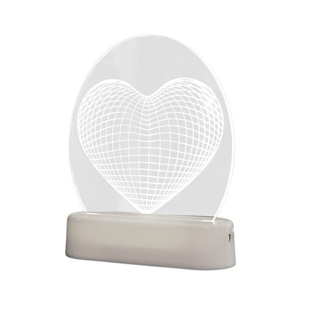 Letrero de neón LED con forma de corazón, luz nocturna para San Valentín, regalo 3D para él Estilo B