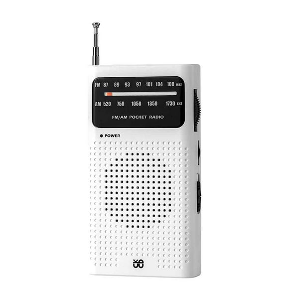 Compact Transistor Radio Station with Built-in Speaker, Black Mini Portable FM AM Radio