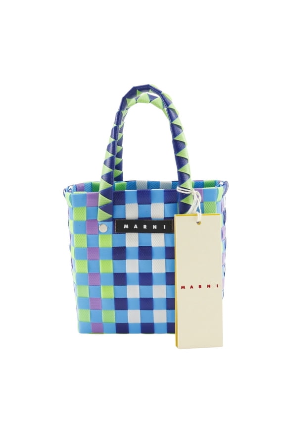 Pre-Owned MARNI Woven Micro Basket Handbag, MW55F, Polypropylene, Blue/Multicolor,... (Good)