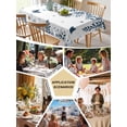 thumbnail image 5 of Blue Spring Botanical Table Cloth, Waterproof Tablecloth for Square Tables, Weeping Eucalyptus Butterfly Reusable Washable Fabric Table Cover for Restaurant Kitchen Dining Tables 60"x60", 5 of 9