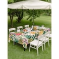 thumbnail image 4 of Outdoor Tablecloth with Umbrella Hole for Patio/Picnic/Party/Camping, Pineapple Waterproof Table Cloth Rectangle Table Cover Washable, Farmhouse Fruit Flowers Leaves Wooden Grain (54"x 80"), 4 of 8