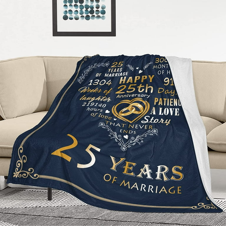 LHSHID Gifts for 25th Anniversary Blanket 25 Years of Marriage