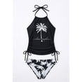 thumbnail image 2 of VNJQPG Black Palm Tree bikini sets for women Halter Neck Top-B4-Black,L, 2 of 3