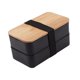 thumbnail image 1 of Recipiente Doble Capa Caja Bento Compartimentos con Tapa Bambú y Cubiertos Portátil PP Elegante Adecuada para Oficina Hogar Viajes Picnic Negro, 1 of 9
