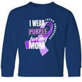 thumbnail image 3 of Inktastic I Wear Purple For My Mom Lupus Awareness Long Sleeve Youth T-Shirt, 3 of 5