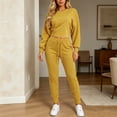 thumbnail image 5 of Aofany Womens Two Piece Outfits Long Sleeve Solid Color Tops Long Pants with Drawstring Tracksuit Jogger Sets, 5 of 5
