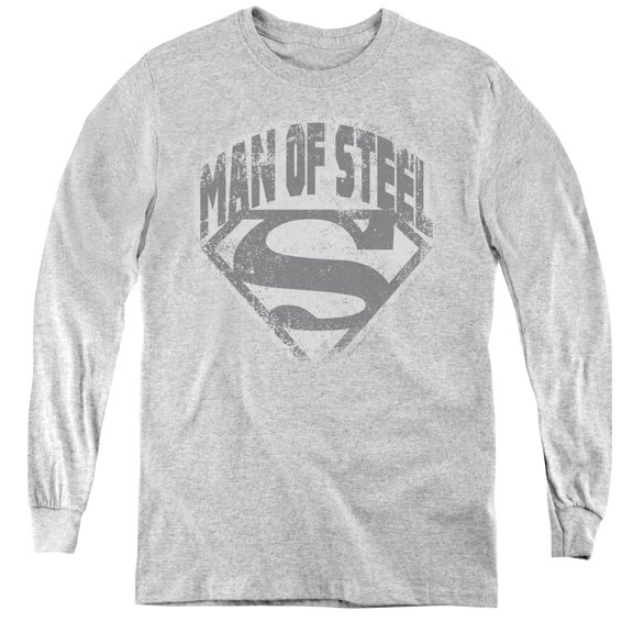 Superman - Man Of Steel Shield - Youth Long Sleeve Shirt - Medium
