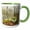 Green/White, variant on 3drose, Boulder on the Misty Cliffside in Monte Sano State Park, 11oz Magic Transforming Mug
