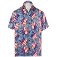 thumbnail image 4 of HAPPY BAY Mens Hawaiian Shirts Short Sleeve Button Down Shirt Men's 4th of July Holiday Shirts Summer Beach Casual Aloha Patriotic Shirts for Men Funny 3XL Freedom Stars, Grey Dad, 4 of 6