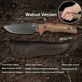 thumbnail image 3 of Full Tang Outdoor Knife 3.7" D2 Steel - Wood Handle & Leather Sheath for Outdoor/Camping/Hiking, 3 of 7