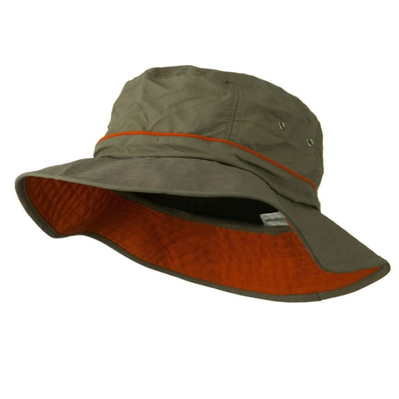 Big Size Adjustable Draw Cord Talson UV Bucket Hat - Olive 2XL-3XL