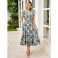 thumbnail image 2 of Vestido BerryGo Floral Maxi Viscosa Azul Marino para Mujer, 2 of 5