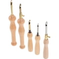 thumbnail image 2 of Miangastore 5pcs Wooden Handle Punch Needles Embroidery Sewing Needles Stitching Punch Needles, 2 of 8
