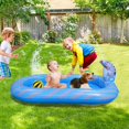 thumbnail image 2 of EIMELI Splash Pad Sprinkler for Kids 3 in 1 Inflatable Sprinkler Pool Shark Ship Water Mat Wading Pool Swimming Party Baby Water Toy for Outdoor Backyard Summer, 2 of 9