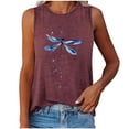 thumbnail image 1 of HNMKIU Cropped Tank Tops For Women Casual Basic Round Neck Tank Top With Print For Daily Wear Spring Summer Fall, 1 of 3