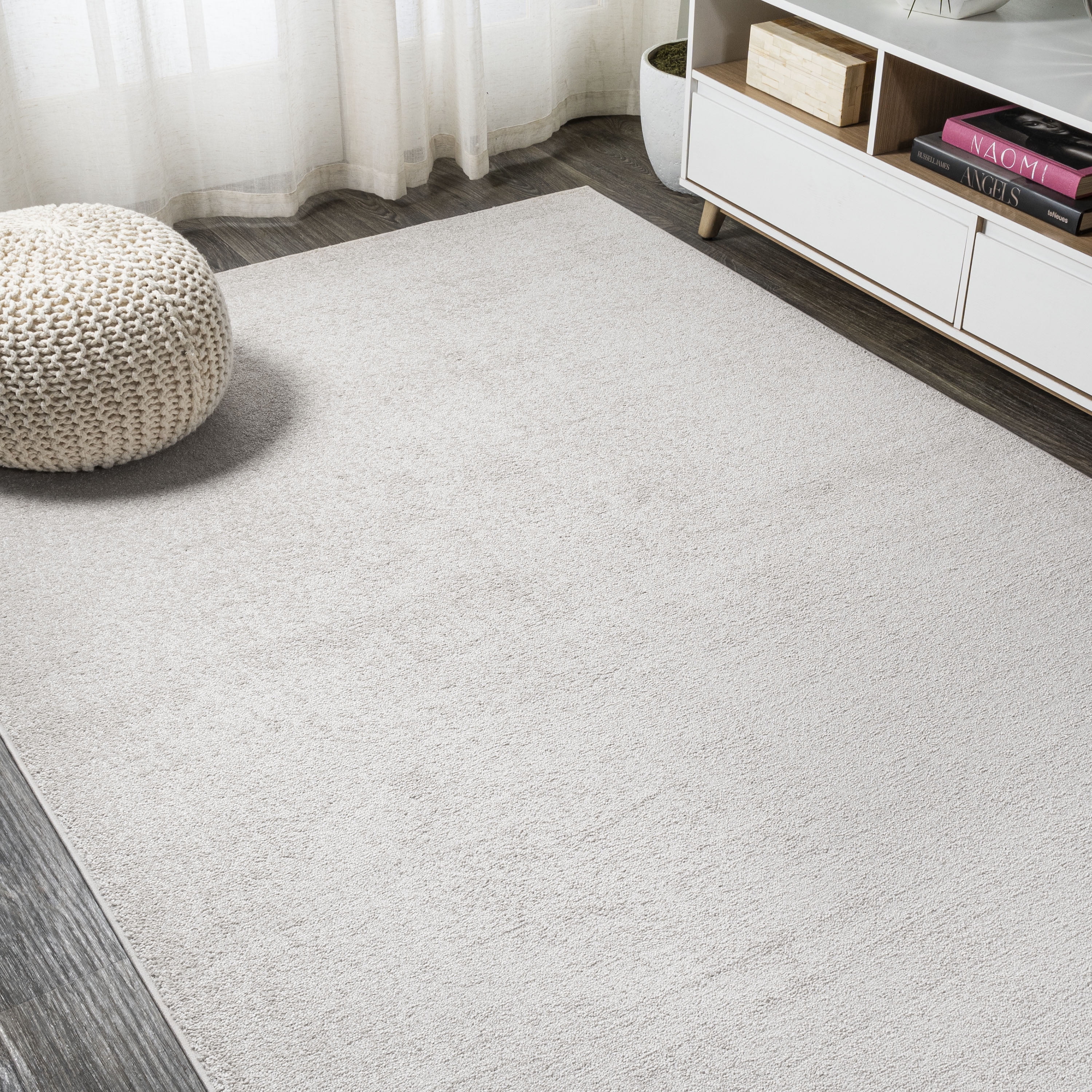 Haze Solid Low Pile Area Rug Ivory