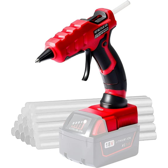 Ecarke Cordless Hot Glue Gun for Milwaukee M18 18V Li-Ion Battery with 30 Sticks