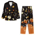 thumbnail image 3 of Renewold Loose Button Pajama for Fall Spring Winter Maple Leaves Pumpkins Athletic Clothing Size S 2 Pieces Women Casual Sweatshirt Sweatpants Set,Thanksgiving Holiday, 3 of 6