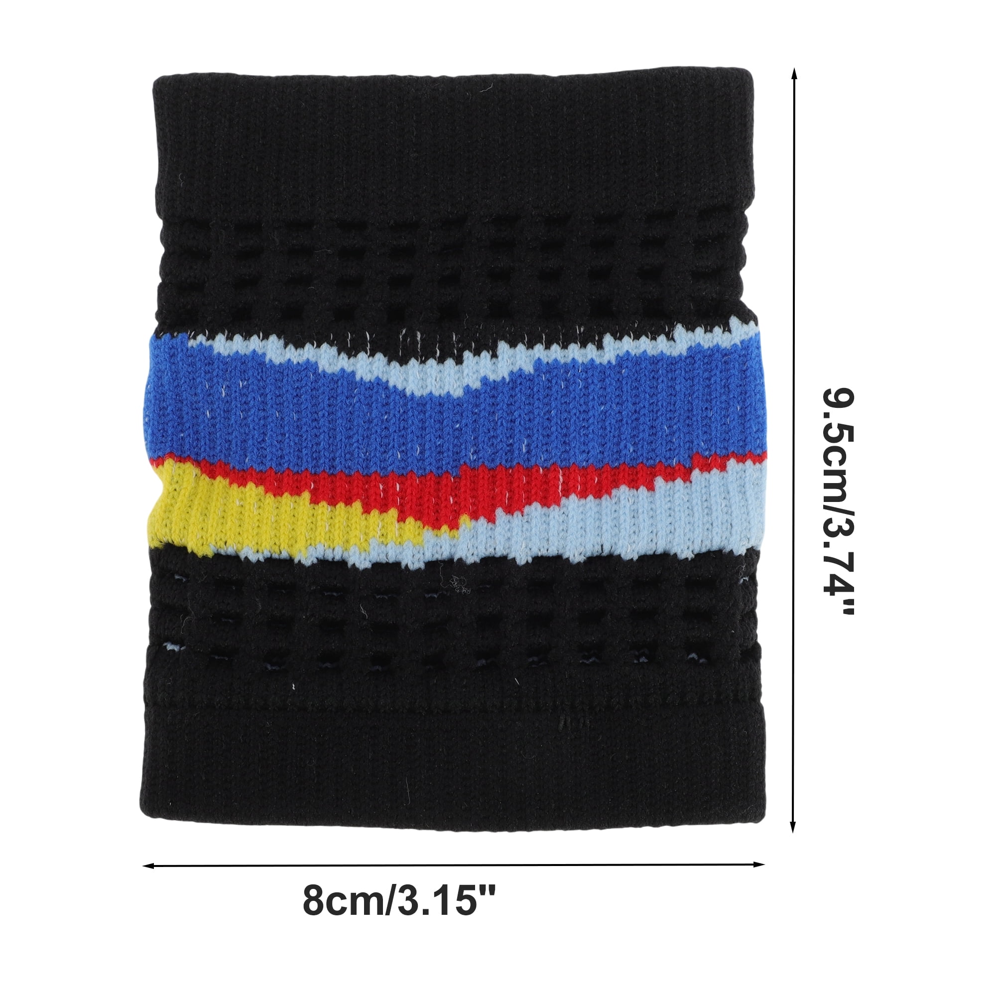 Unique Bargains Durable Perspiration Wicking Wrist Sweatbands 1 Pc Black Sky Blue