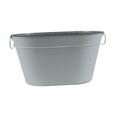 thumbnail image 1 of Cubo de hielo con manijas de transporte de metal bebida cubo de bañera de cerveza rústica bañera de hielo para enfriar, champán, enfriamiento de vino, gris, 1 of 9