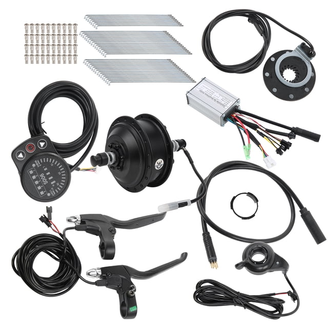 Peahefy 1 Set 48V 250W Hub Motor Electric Bike Conversion Kit With KT-900S Display Meter For 26in Wheel Electric Bicycle Accessory
