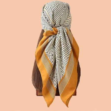 Neewe Hair Bandanas Scarf For Women Lightweight Fashion Neck Silk Satin Head Scarves For Sleeping Handbags Scarf 90CM Imitation Silk Big Scarf Hand