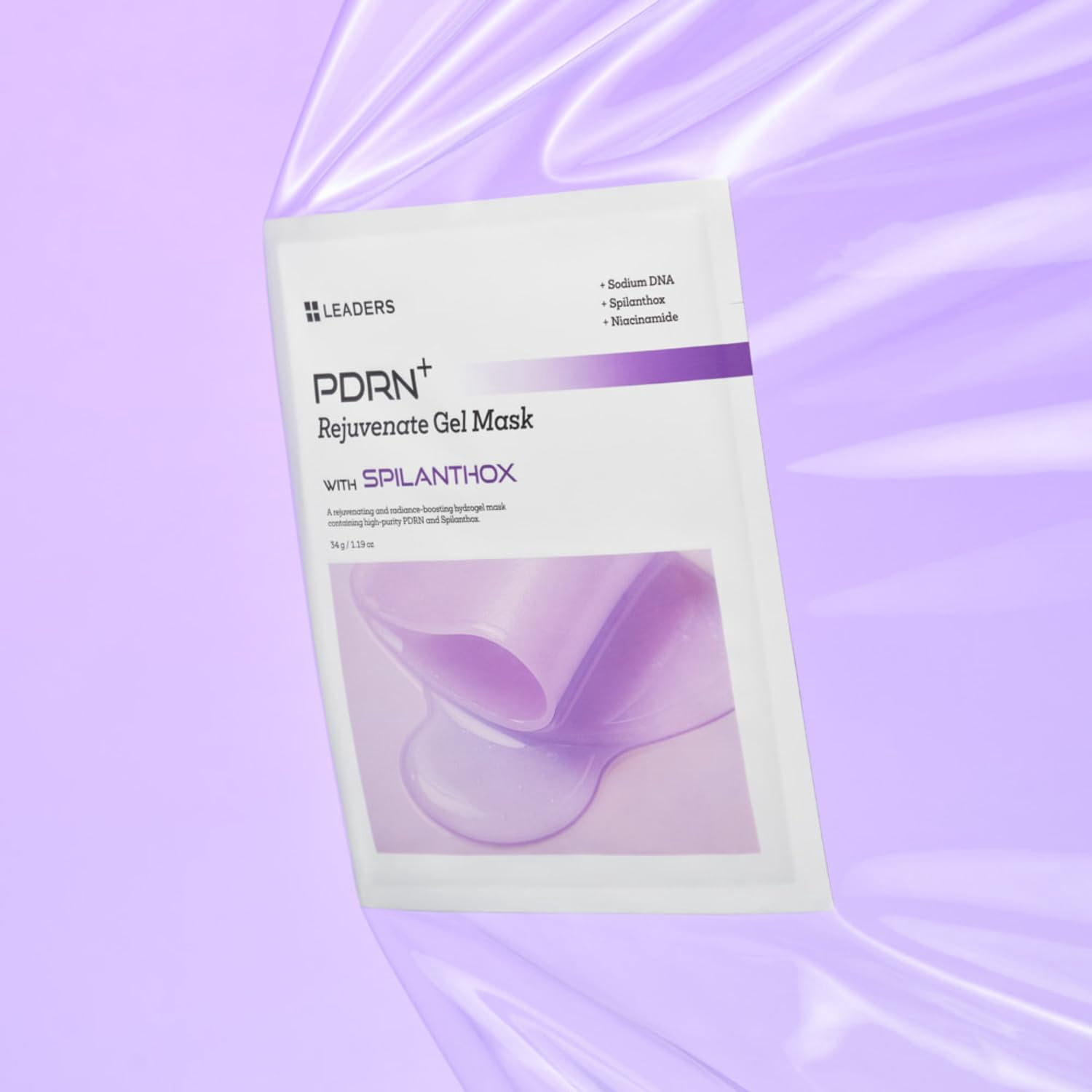 LEADERS PDRN+ Rejuvenate Gel Mask – Hydrogel Mask for Skin Firming & Elasticity, High-Purity PDRN & SPILANTHOX for Anti-Aging & Hydration – 5 Sheets